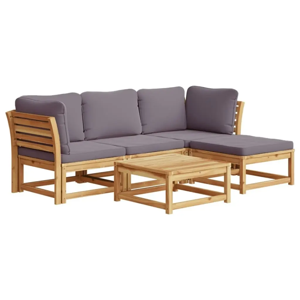 5 Piece Garden Lounge Set with Cushions Solid Wood Acacia 3214309