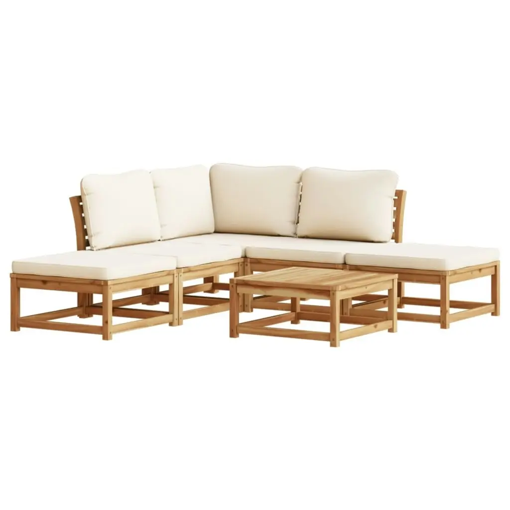 6 Piece Garden Lounge Set with Cushions Solid Wood Acacia 3214283