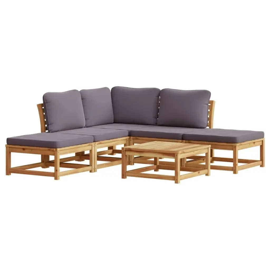 6 Piece Garden Lounge Set with Cushions Solid Wood Acacia 3214306