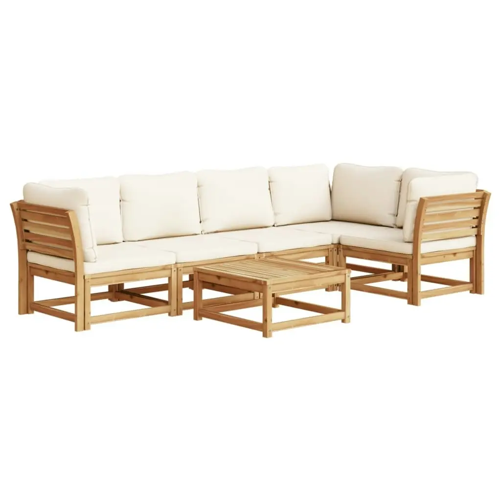 6 Piece Garden Lounge Set with Cushions Solid Wood Acacia 3214289