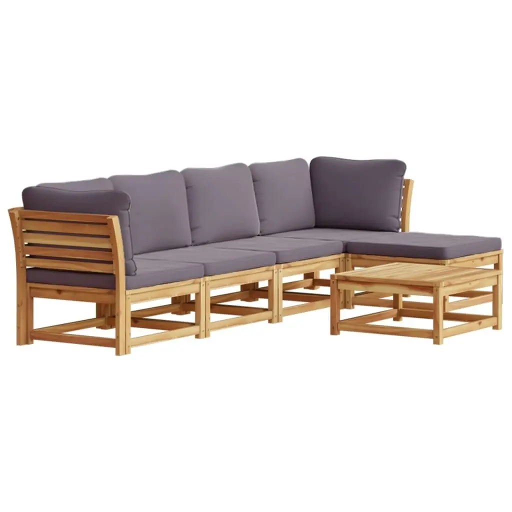 6 Piece Garden Lounge Set with Cushions Solid Wood Acacia 3214310