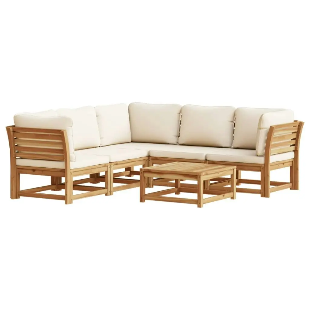 6 Piece Garden Lounge Set with Cushions Solid Wood Acacia 3214288