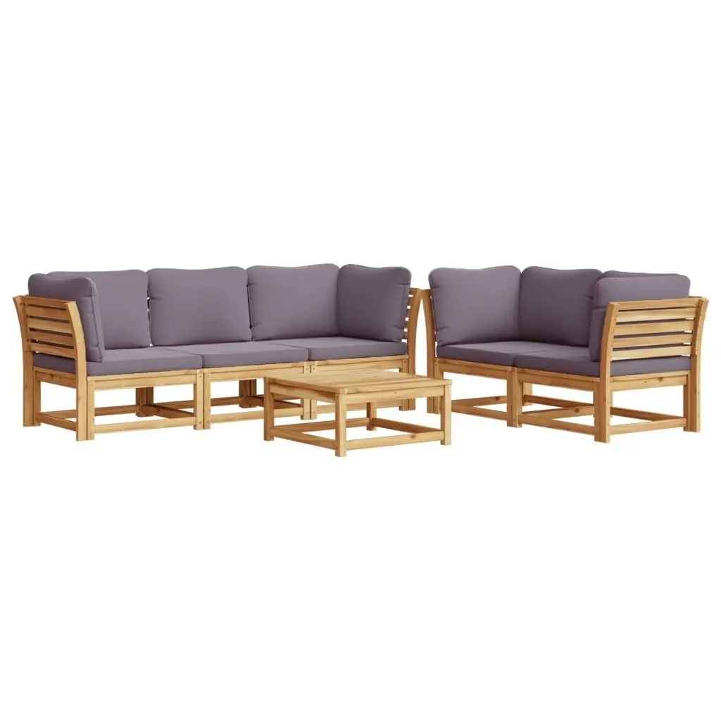 6 Piece Garden Lounge Set with Cushions Solid Wood Acacia 3214316