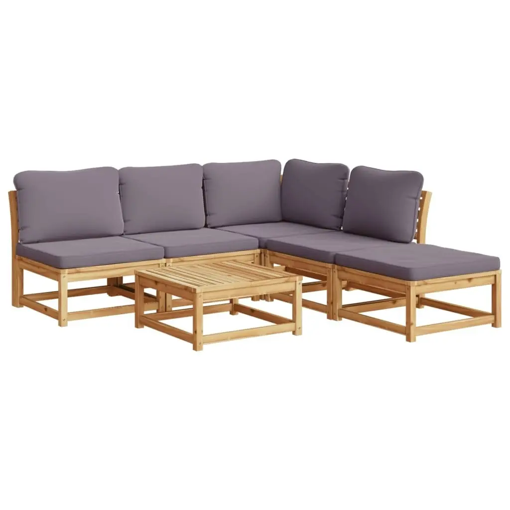 6 Piece Garden Lounge Set with Cushions Solid Wood Acacia 3214324