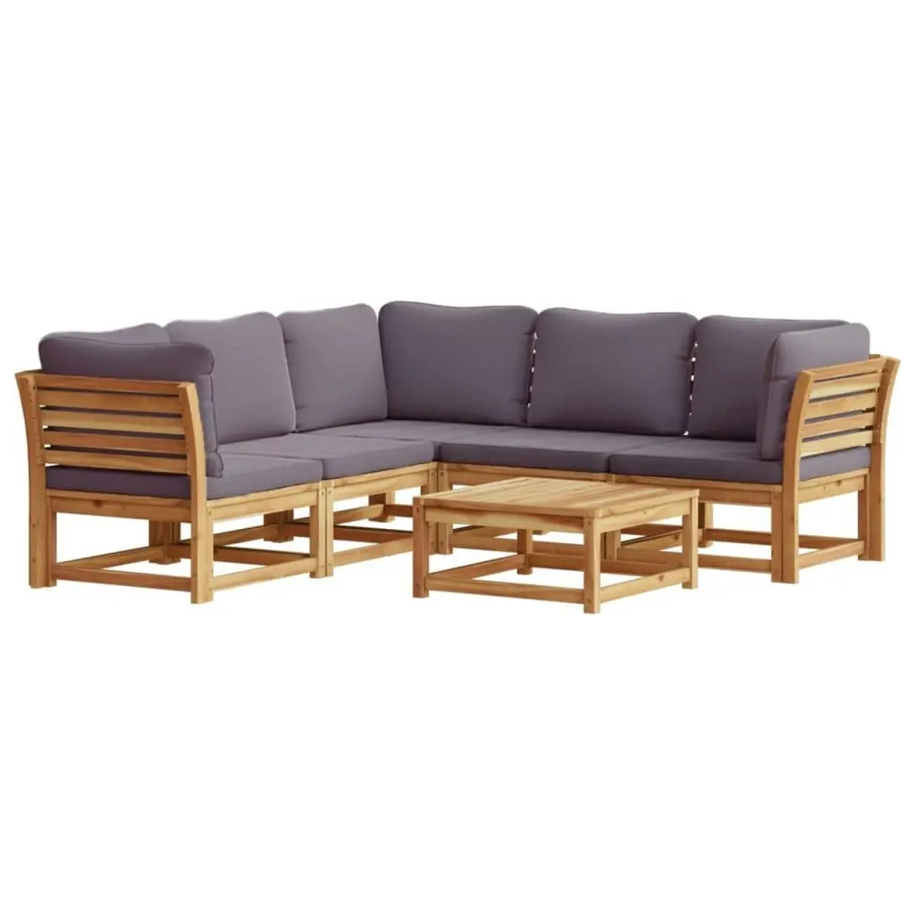 6 Piece Garden Lounge Set with Cushions Solid Wood Acacia 3214311