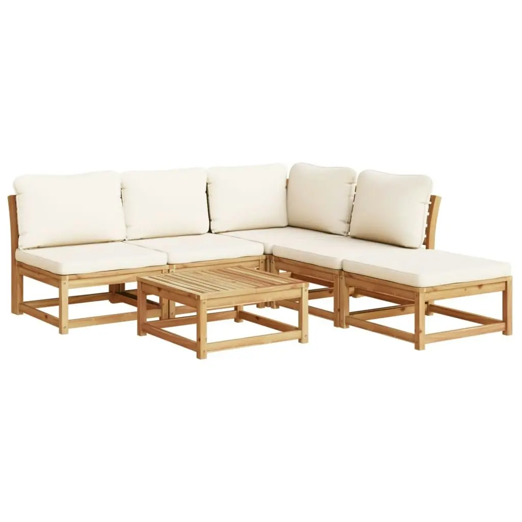 6 Piece Garden Lounge Set with Cushions Solid Wood Acacia 3214301