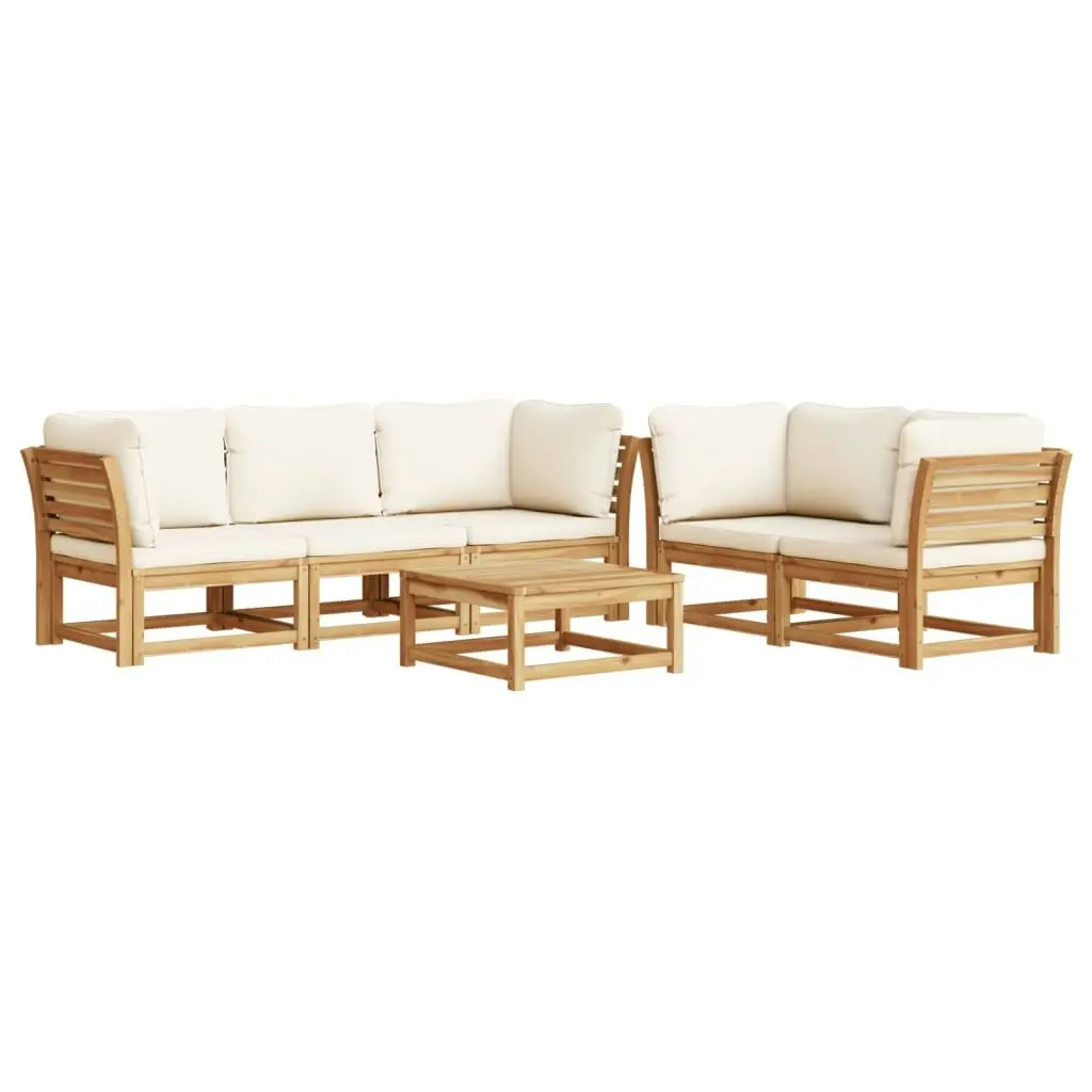 6 Piece Garden Lounge Set with Cushions Solid Wood Acacia 3214293