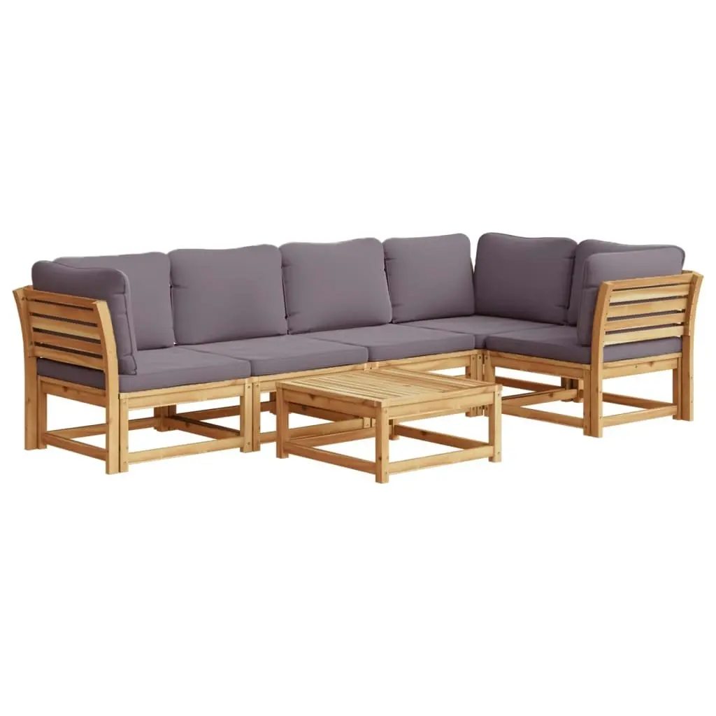 6 Piece Garden Lounge Set with Cushions Solid Wood Acacia 3214312