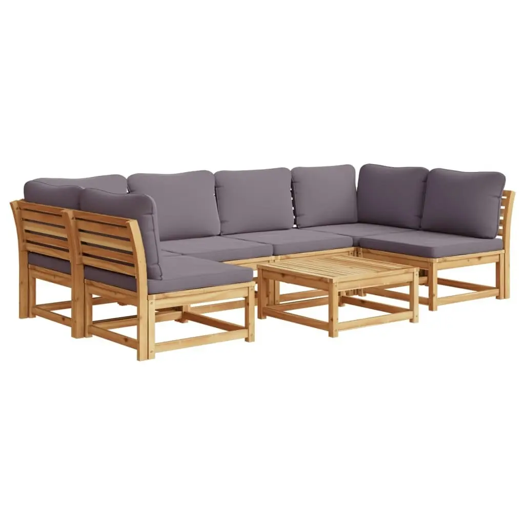 7 Piece Garden Lounge Set with Cushions Solid Wood Acacia 3214323