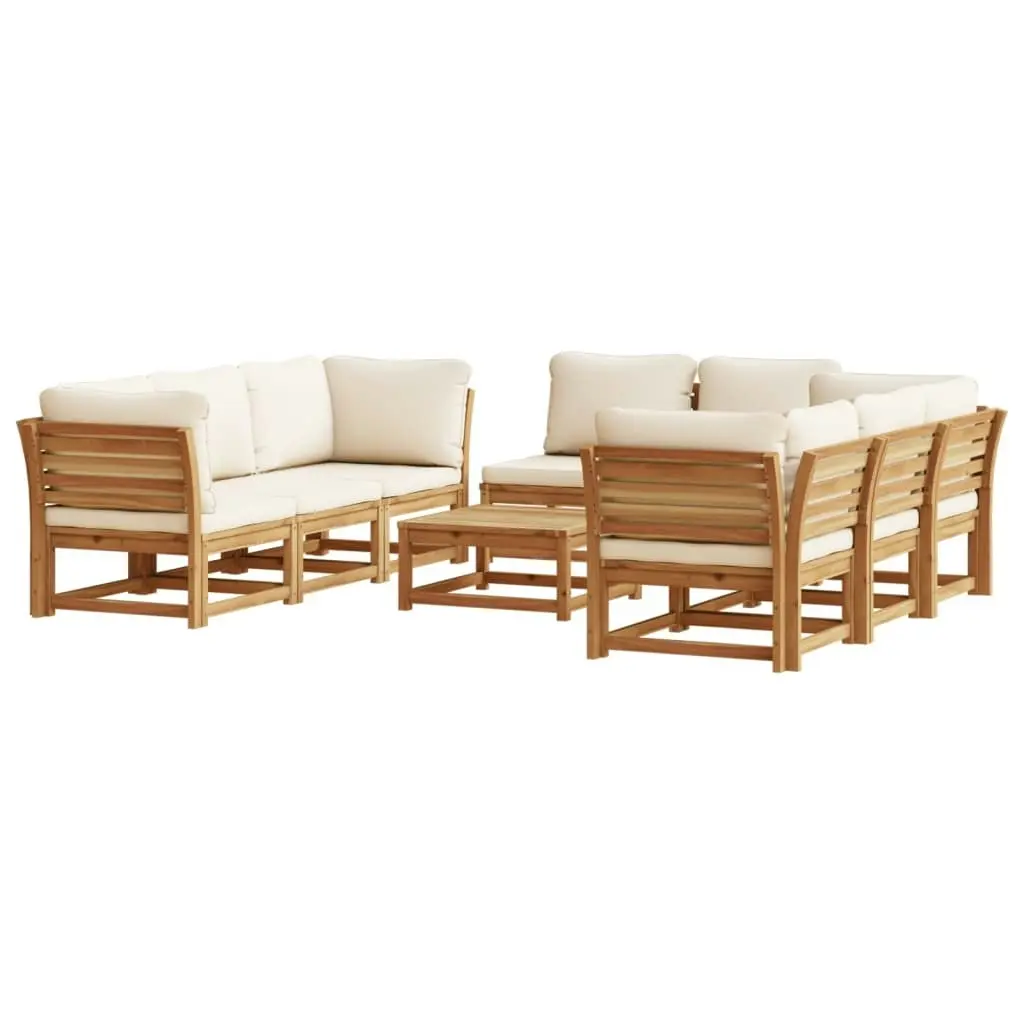 9 Piece Garden Lounge Set with Cushions Solid Wood Acacia 3214294