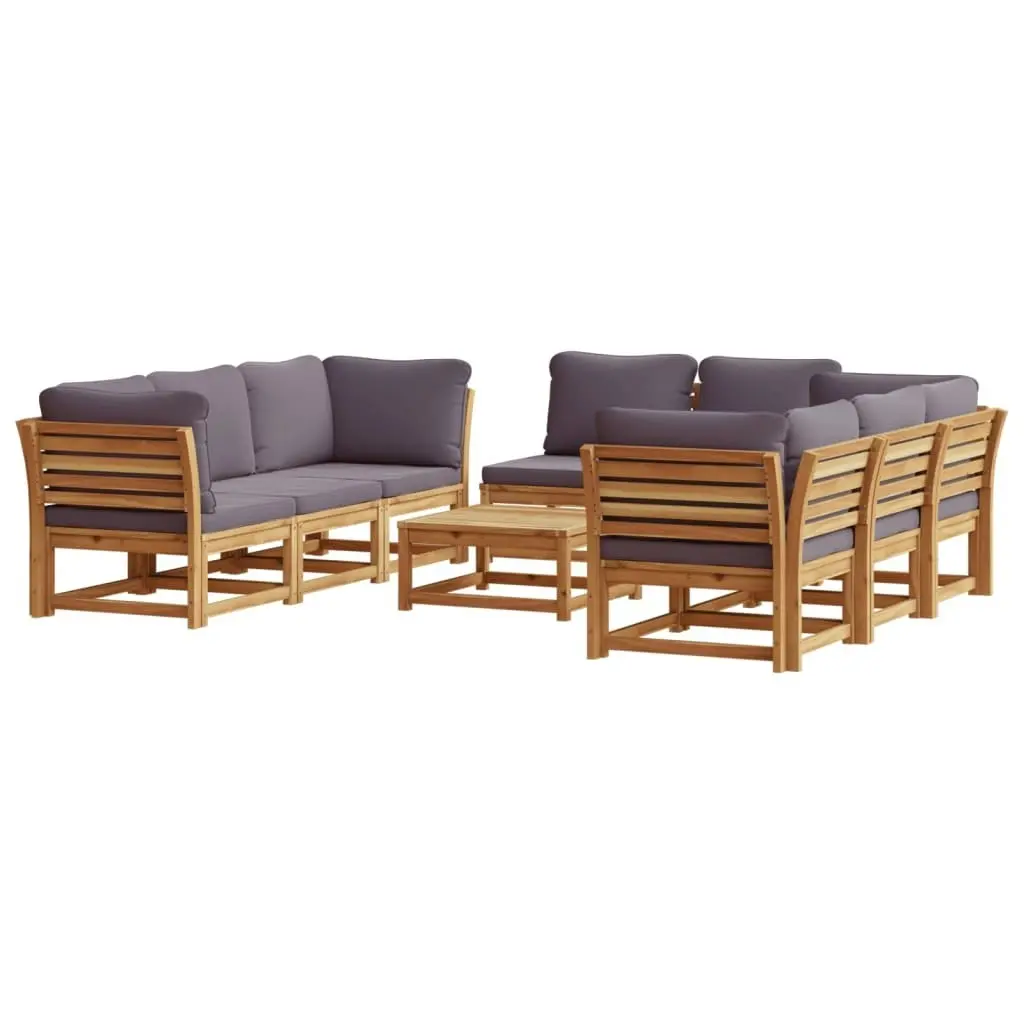 9 Piece Garden Lounge Set with Cushions Solid Wood Acacia 3214317