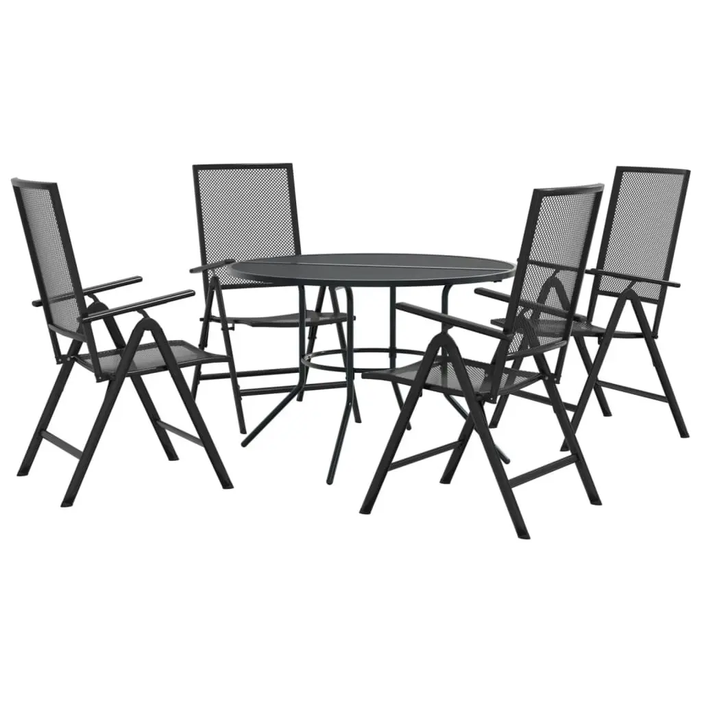 Reclining Garden Chair Set 5 Piece Anthracite Powder-coated Steel 3283762