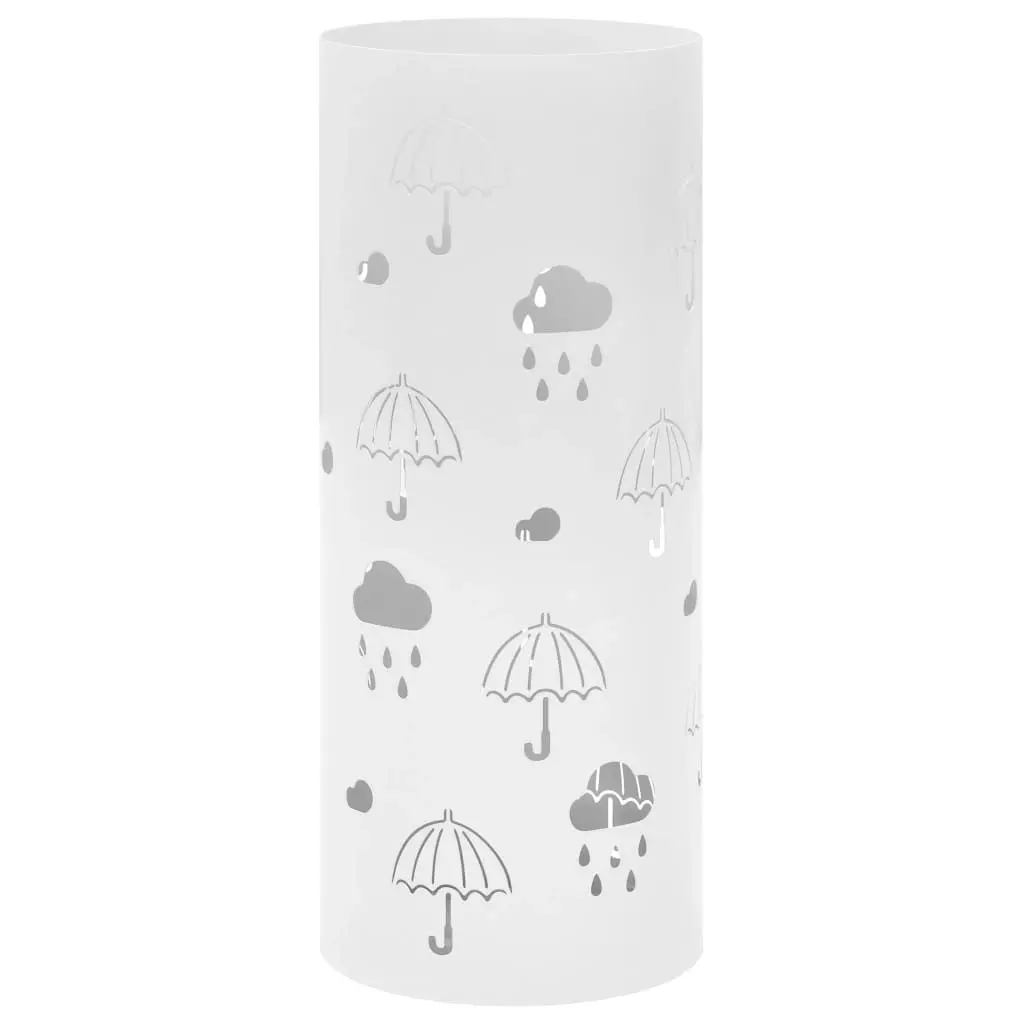 Umbrella Stand Umbrellas Steel White 246805