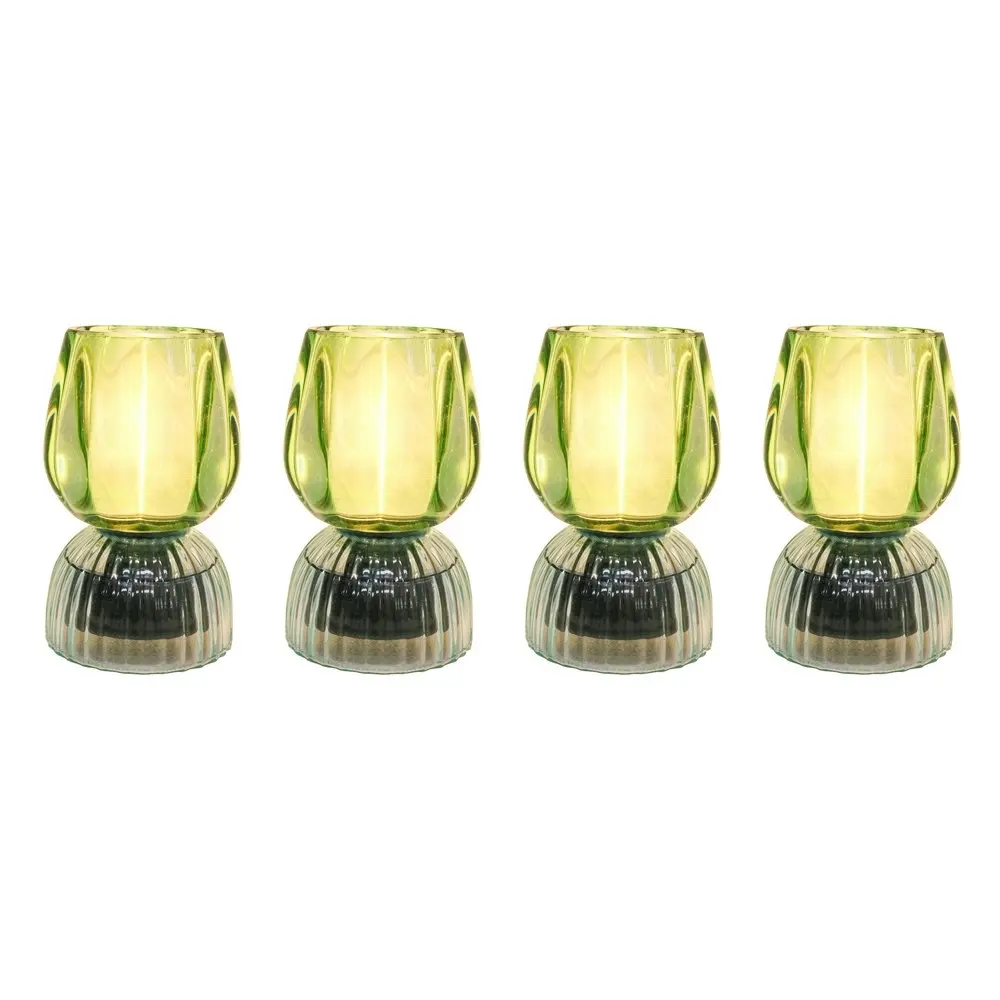 4x LVD Led Glass Home/Room Bedside Lamp Light Tabletop Decor 13cm Green/Blue