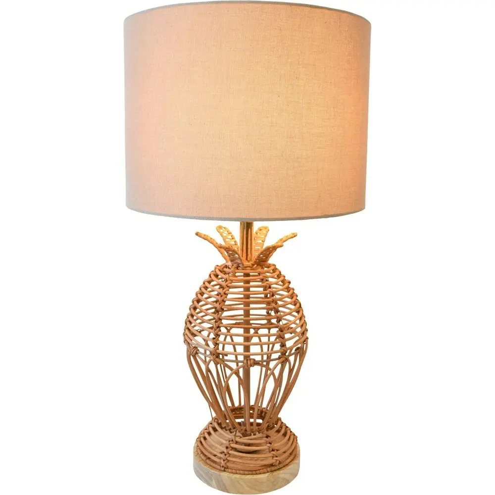 LVD Linen/Rattan Lamp Islander Room Decor Tabletop Desk Light 55.4cm Natural