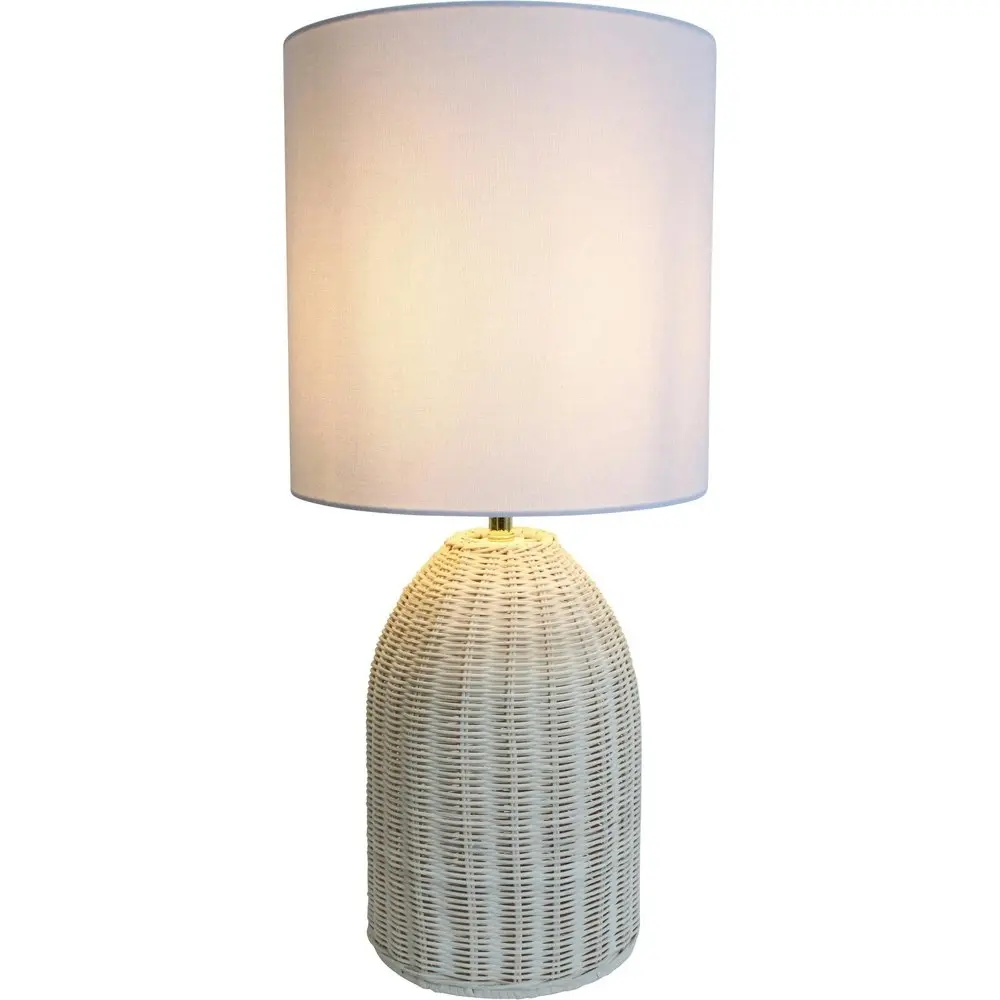 LVD Linen/Rattan Lamp Tall Coastal Room Decor Tabletop Light 59cm Natural