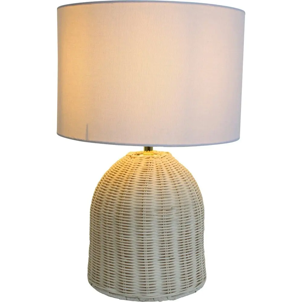 LVD Linen/Rattan Lamp Coastal Room Decor Tabletop Desk Light 46cm Natural