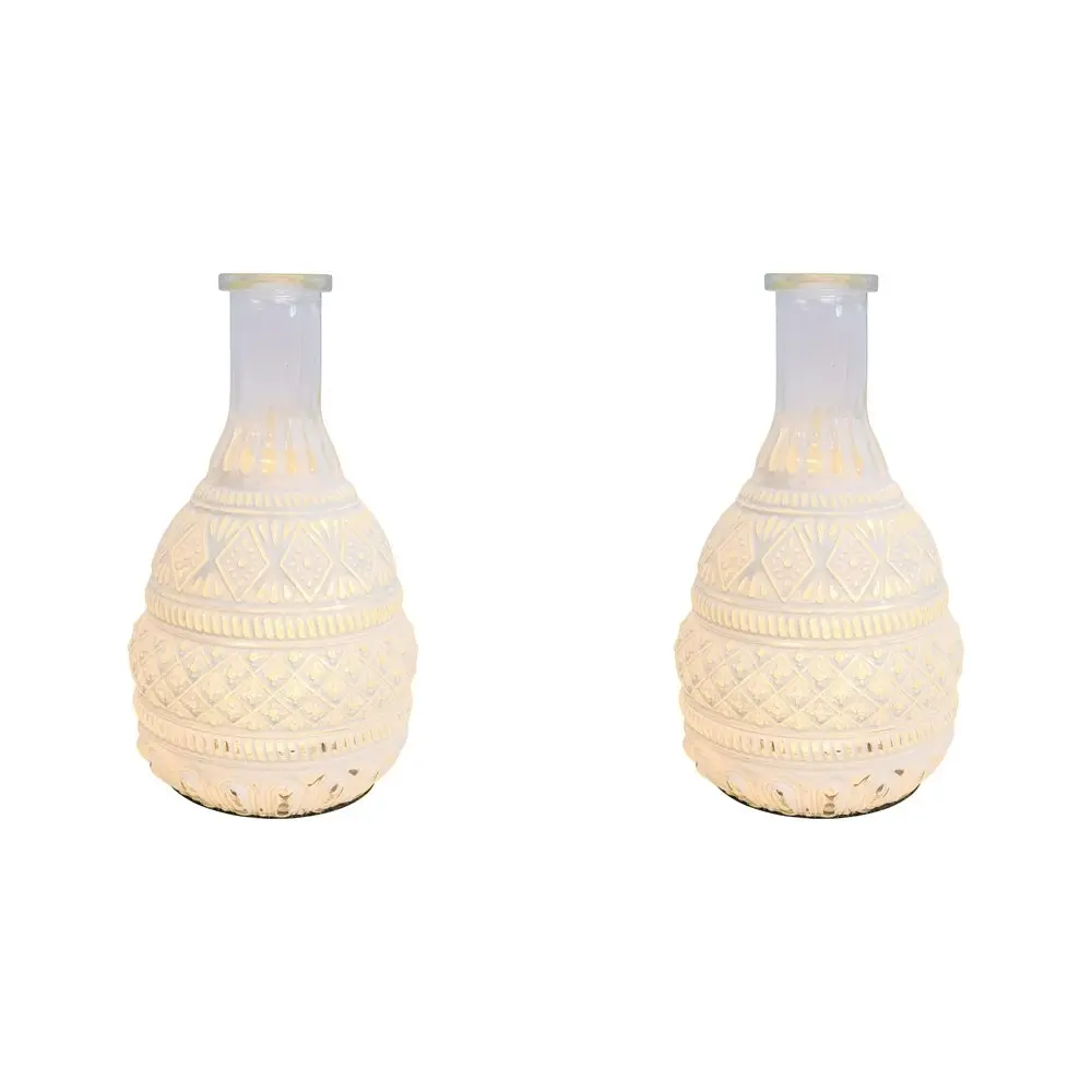 2x LVD Lantern LED Marais Decorative Lighting Tabletop Display Home Decor White