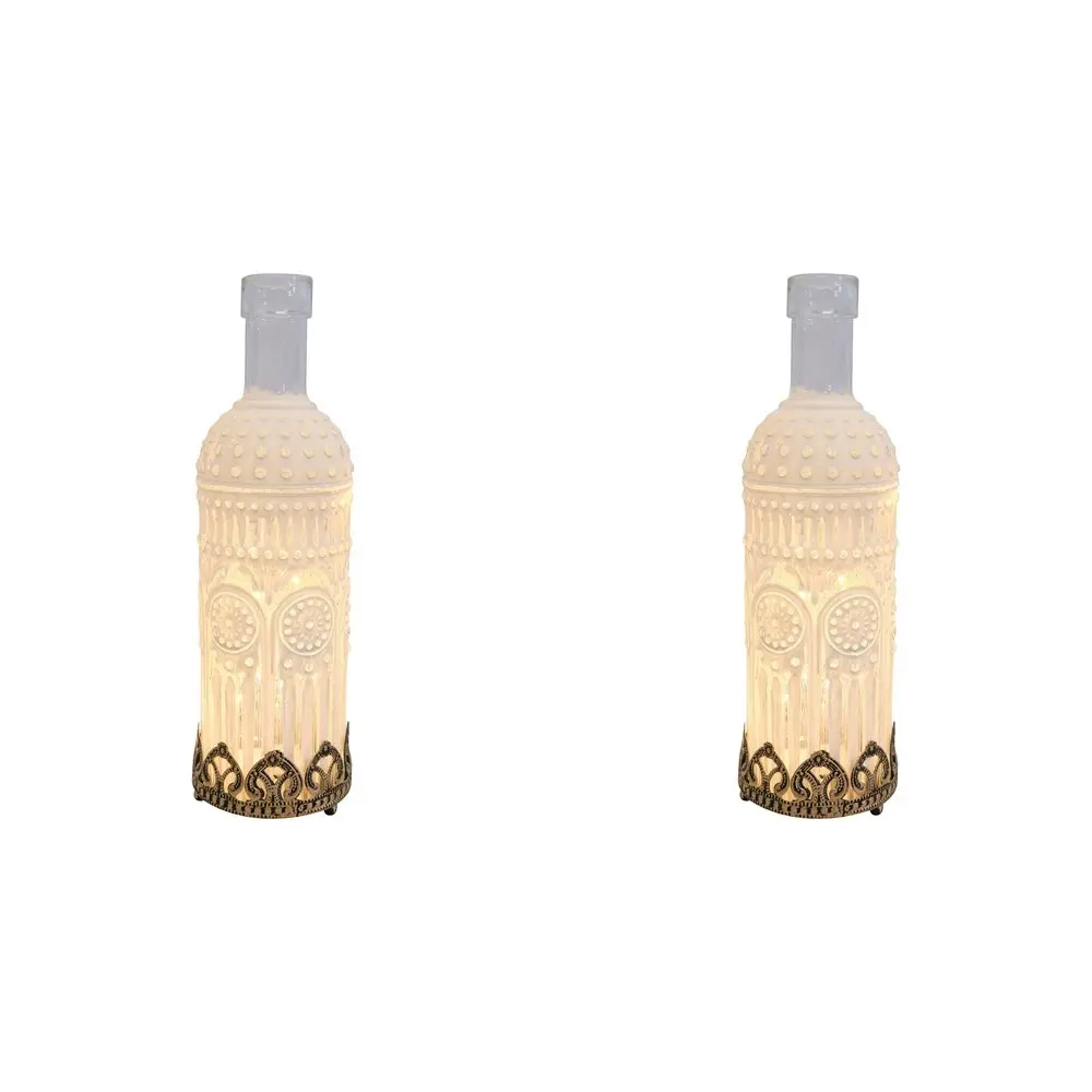 2x LVD Lantern LED Gatsby Decorative Lighting Tabletop Display Home Decor White