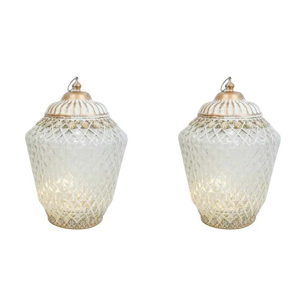 2x LVD Lantern X-Large LED Vasa Decorative Lighting Tabletop Home Decor White