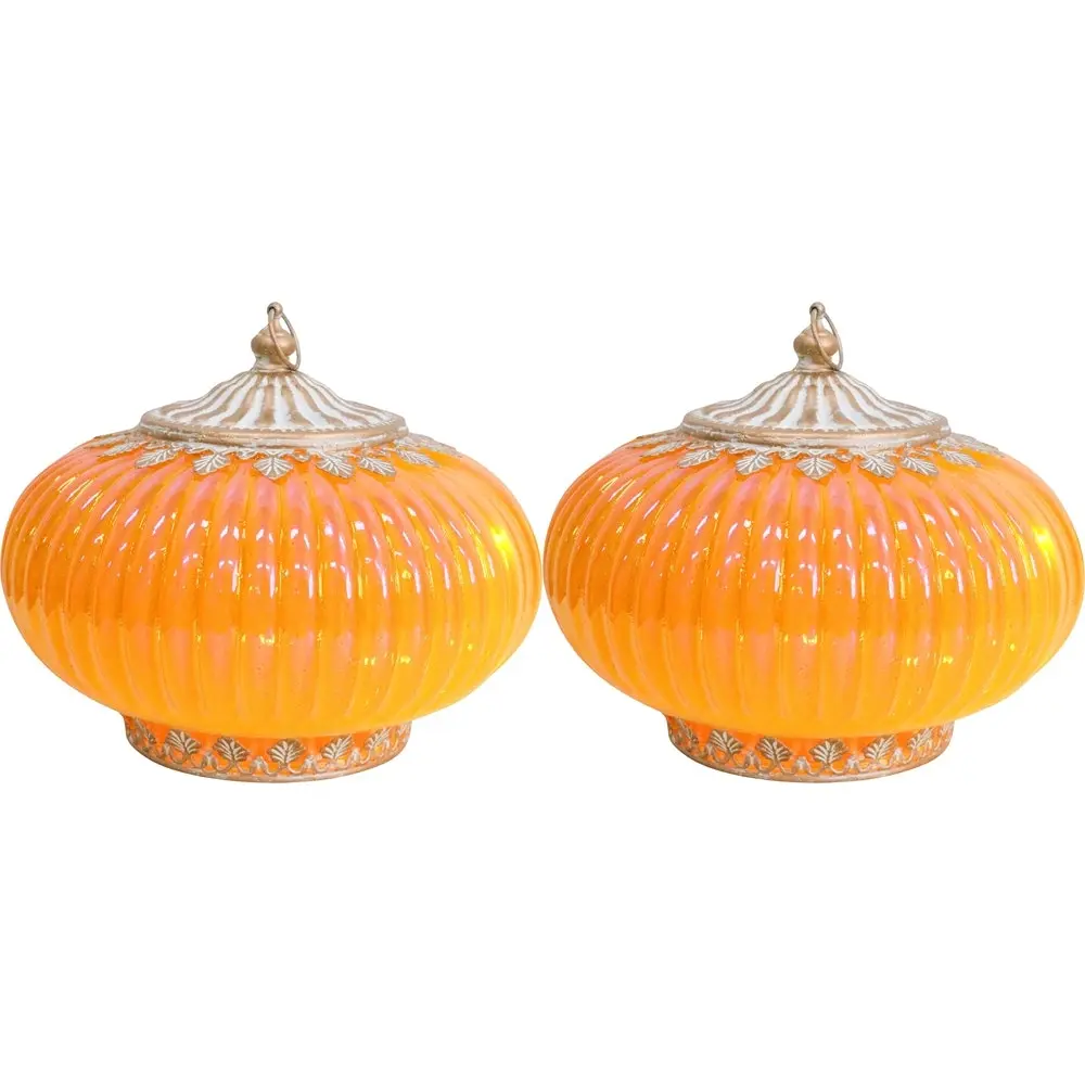 2x LVD Lantern LED Bulce Decorative Lighting Tabletop Display 14.5cm Home Decor