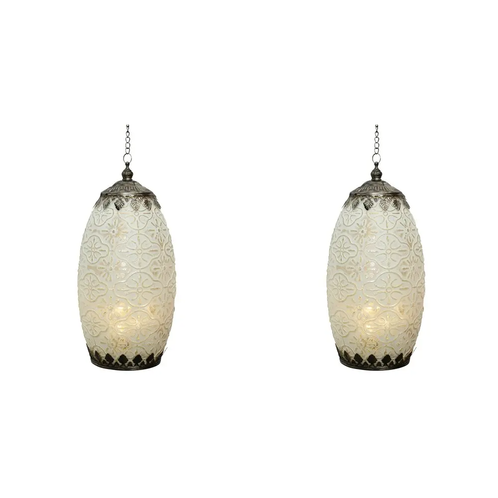 2x LVD Lantern LED Tall Decorative Lighting Tabletop/Hanging Home Decor White