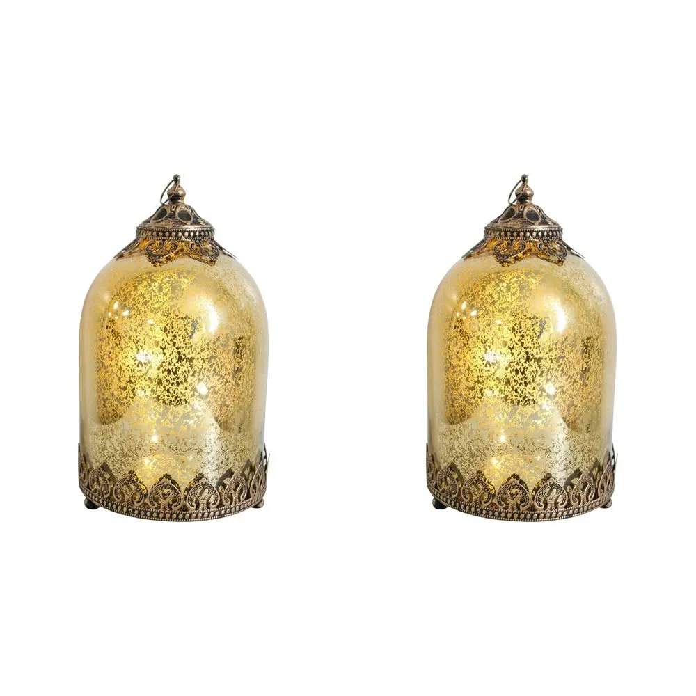 2x LVD Lantern LED Persian X-Large Gold Decorative Lighting Tabletop Home Decor