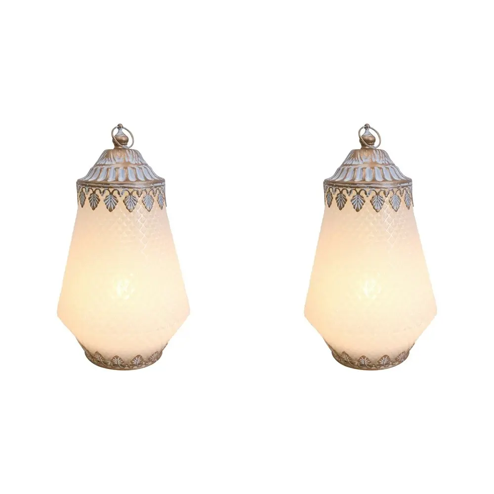 2x LVD Lantern LED X-Large Temple Decorative Lighting Tabletop 21cm Decor