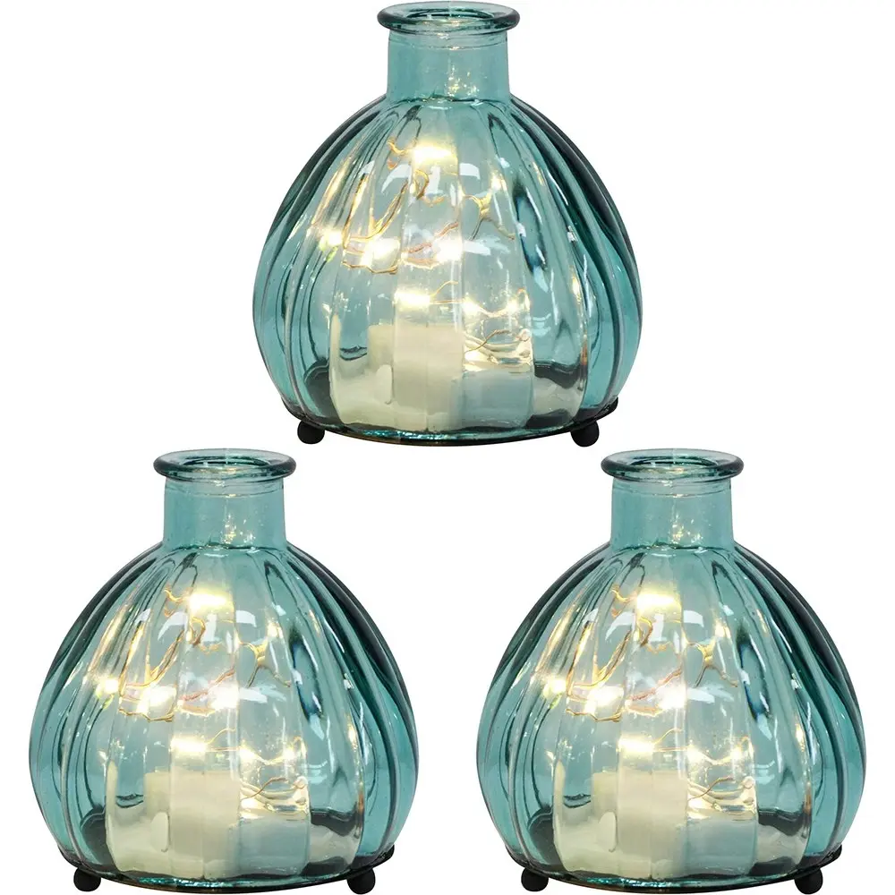 3x LVD Lantern LED Midi Shimmer Decorative Lighting Tabletop 9.5cm Home Decor