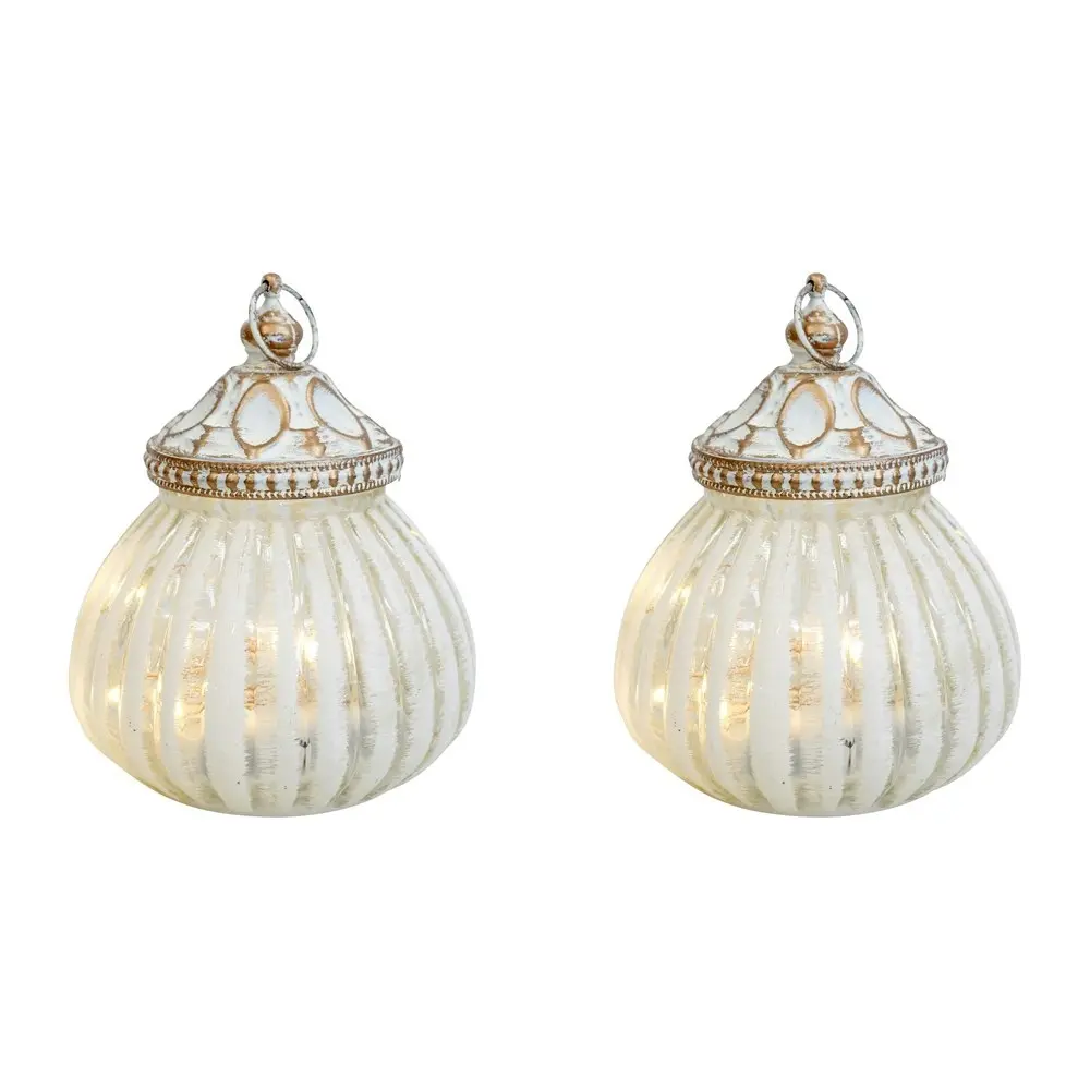 2x LVD Lantern LED Balle Decorative Lighting Tabletop Display Home Decor White