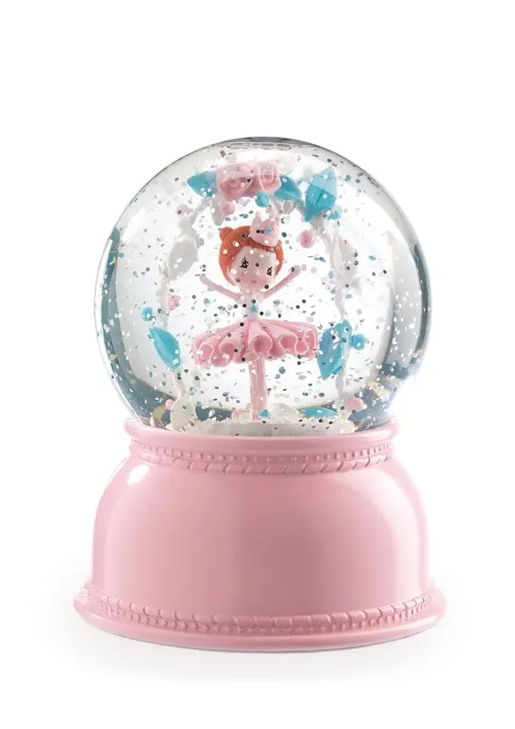 Djeco Ballerina Globe 18cm Night Light Pink Newborn Kids Home Nursery Decor 0+