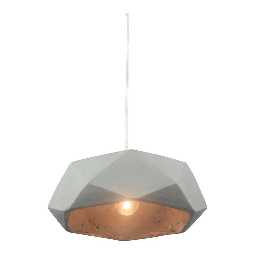 Luminite 116cm Concrete Pendant Lance Home Hanging Ceiling Lamp Decor Light Grey