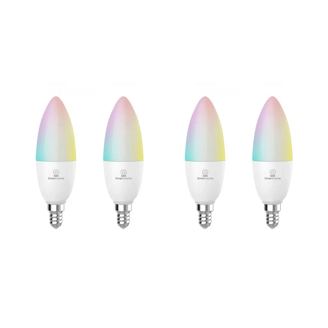 4x Laser 5W E14 Smart RGB LED Light Bulb Colour Adjustable WiFi App Control