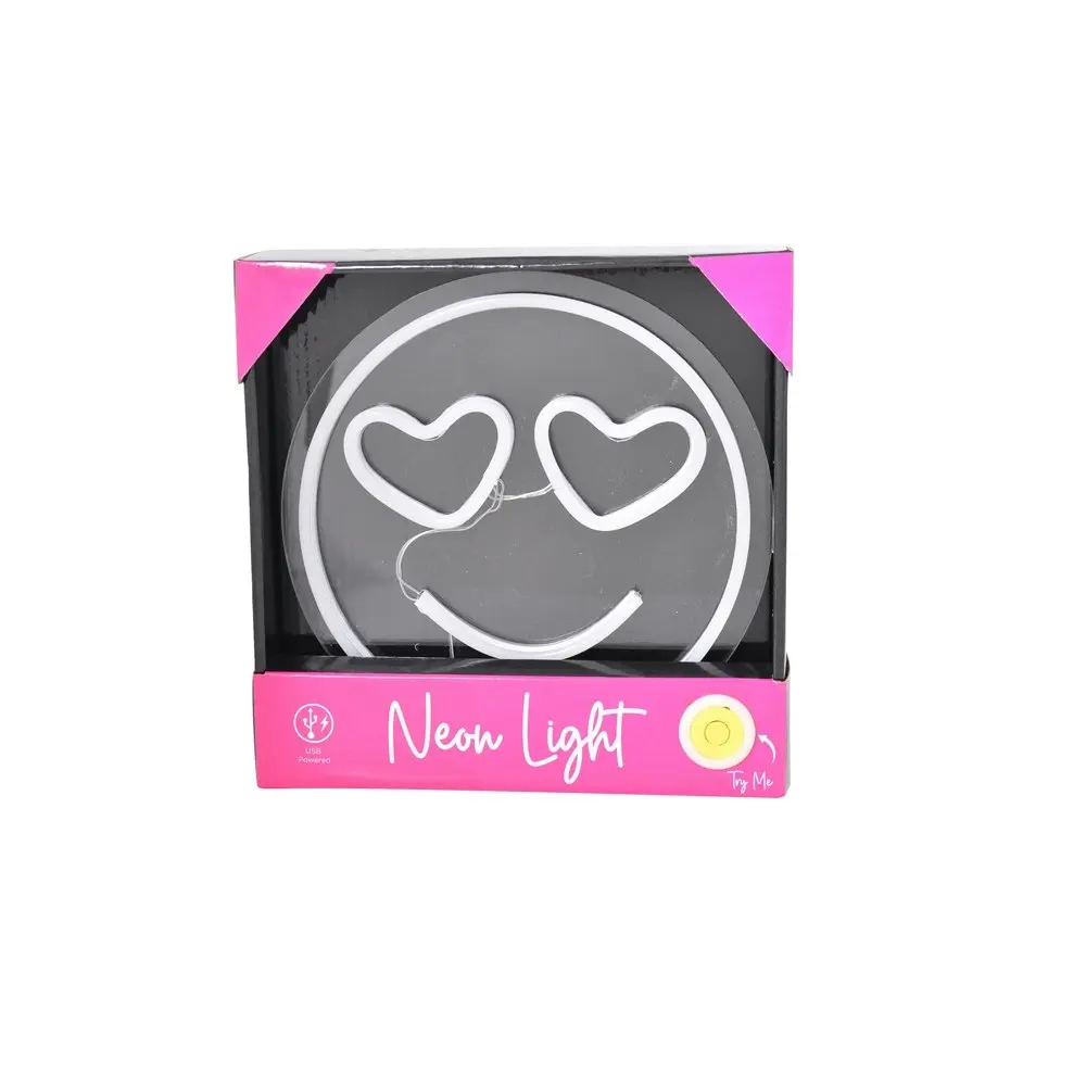 Gibson Gifts Smiley Face LED Neon Sign Light Stand Home Tabletop 22cm Decor