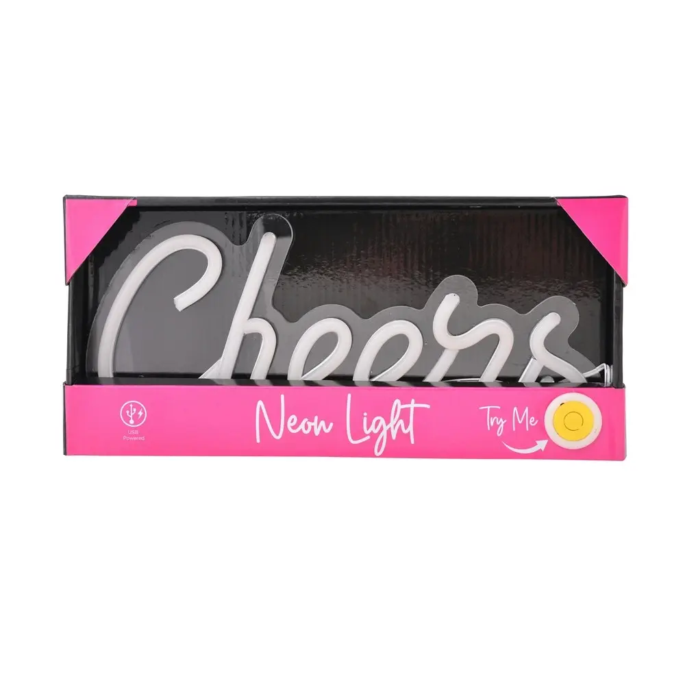 Gibson Gifts Cheers LED Neon Sign Light Stand Home/Room 30cm Tabletop Decor