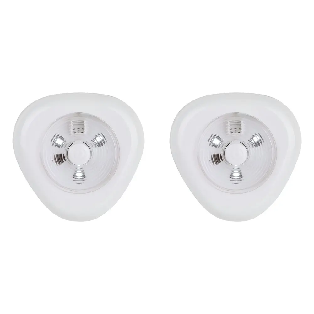 2x 2PK Crest Compact Push Cool White LED Lights Wall Mounted Ceiling Night Lamp