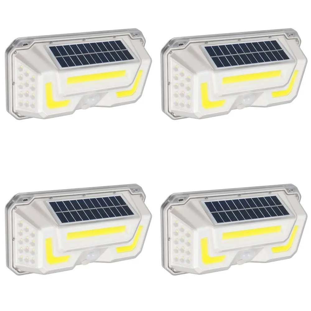 4x Solar Powered IP44 Super Bright Outdoor Home Motion Activated Light 600lm