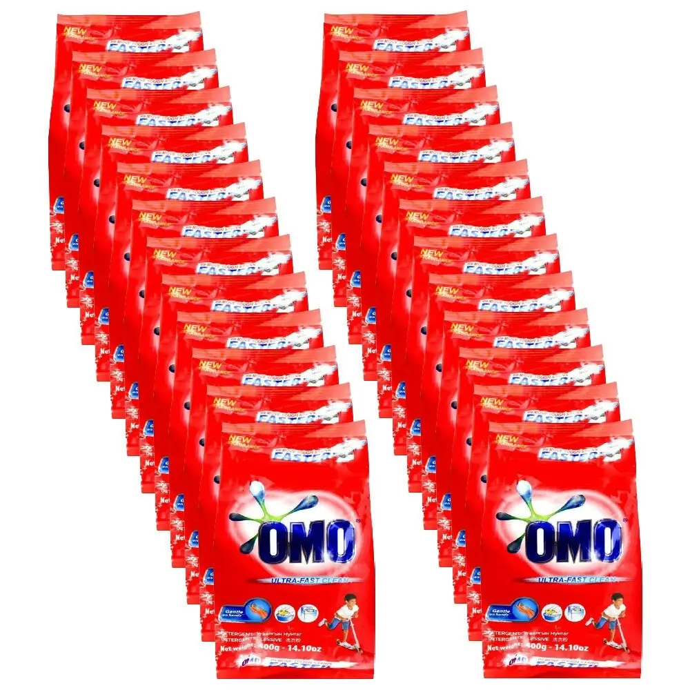 24x Omo Laundry Detergent Powder Ultra Fast Clean Hand Wash & Top Loader 400g