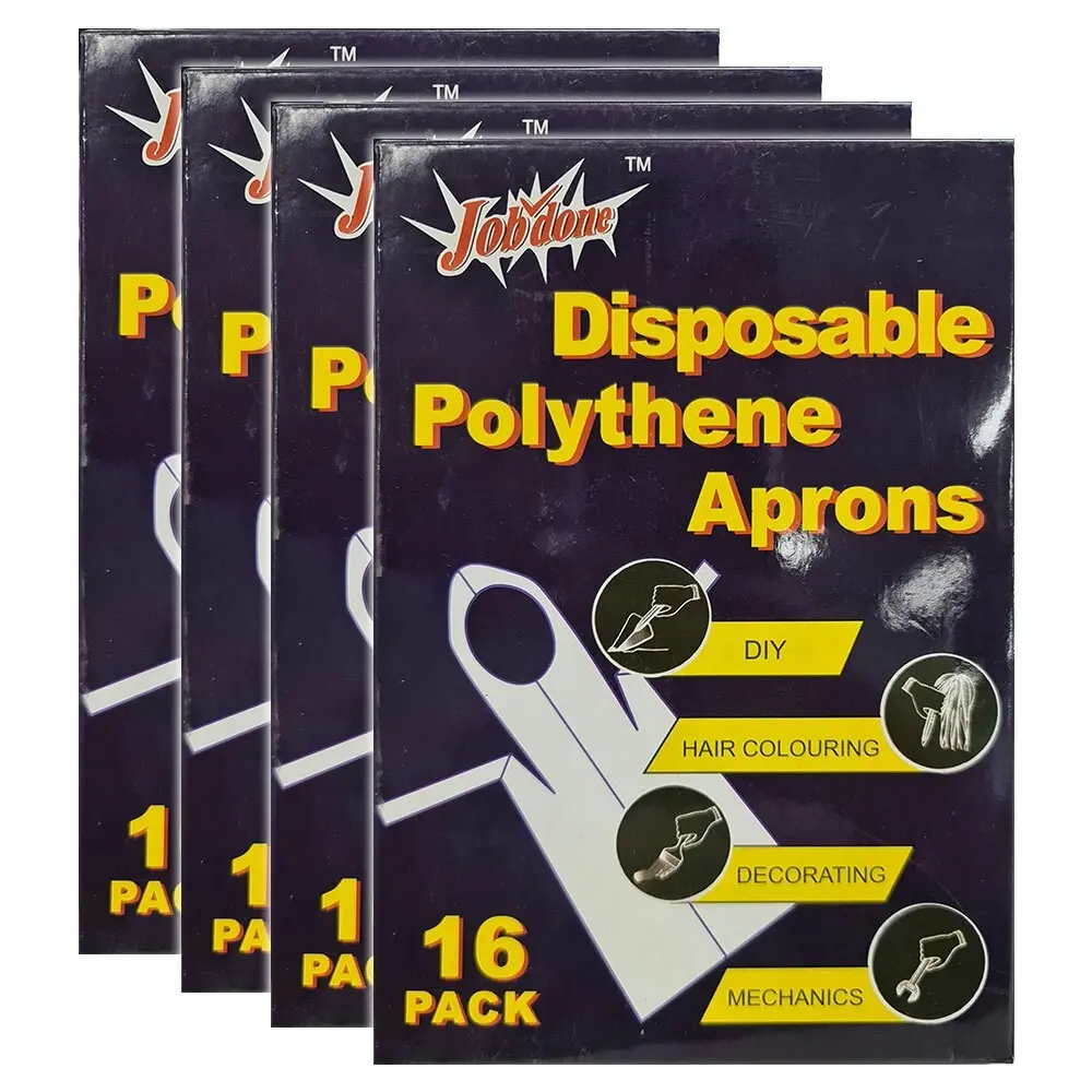 64pc Multi Purpose One Size Disposable Polyethylene Aprons f/ Cooking/Painting