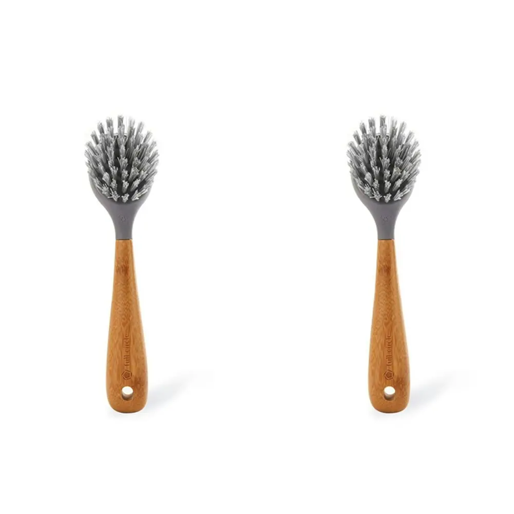 2x Full Circle Tenacious C Cast Iron Cleaning Brush w/ Scraper Home Cleaner Grey