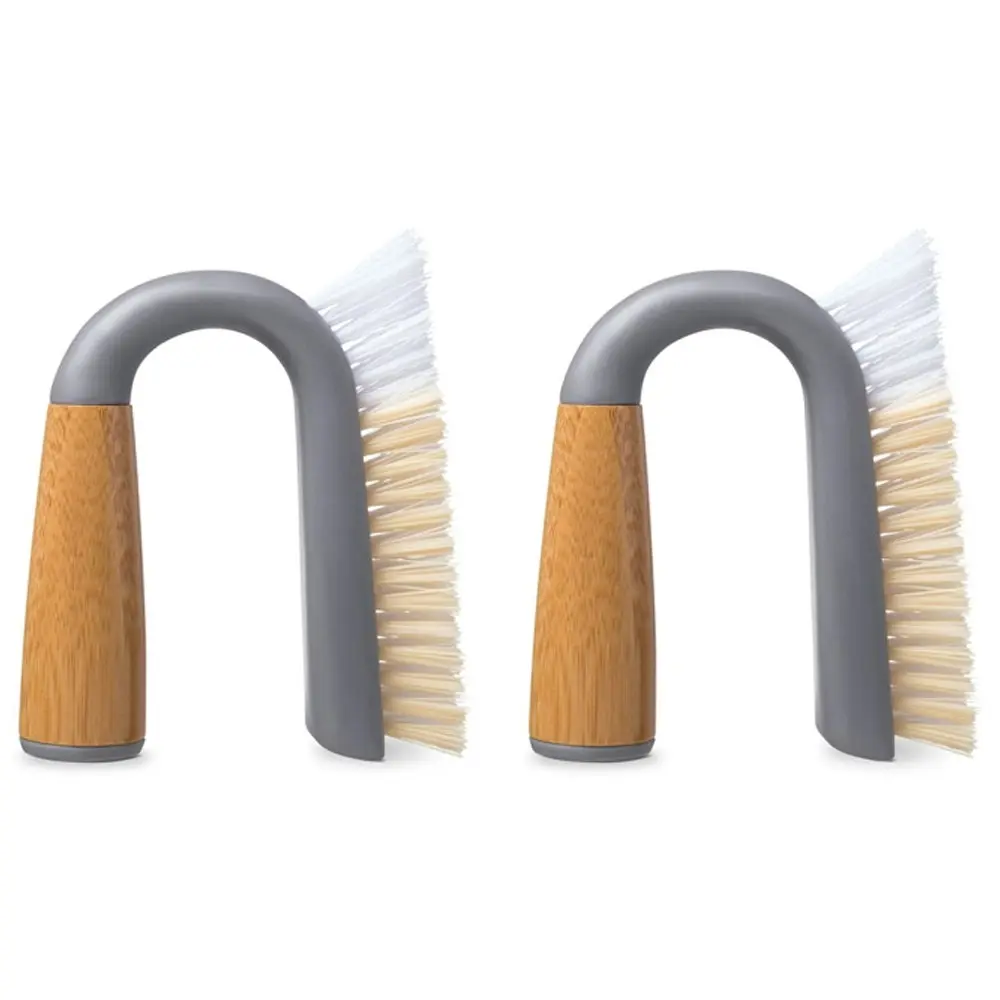 2x Full Circle Grunge Buster Grout & Tile Cleaning Brush Kitchen/Bathroom Grey