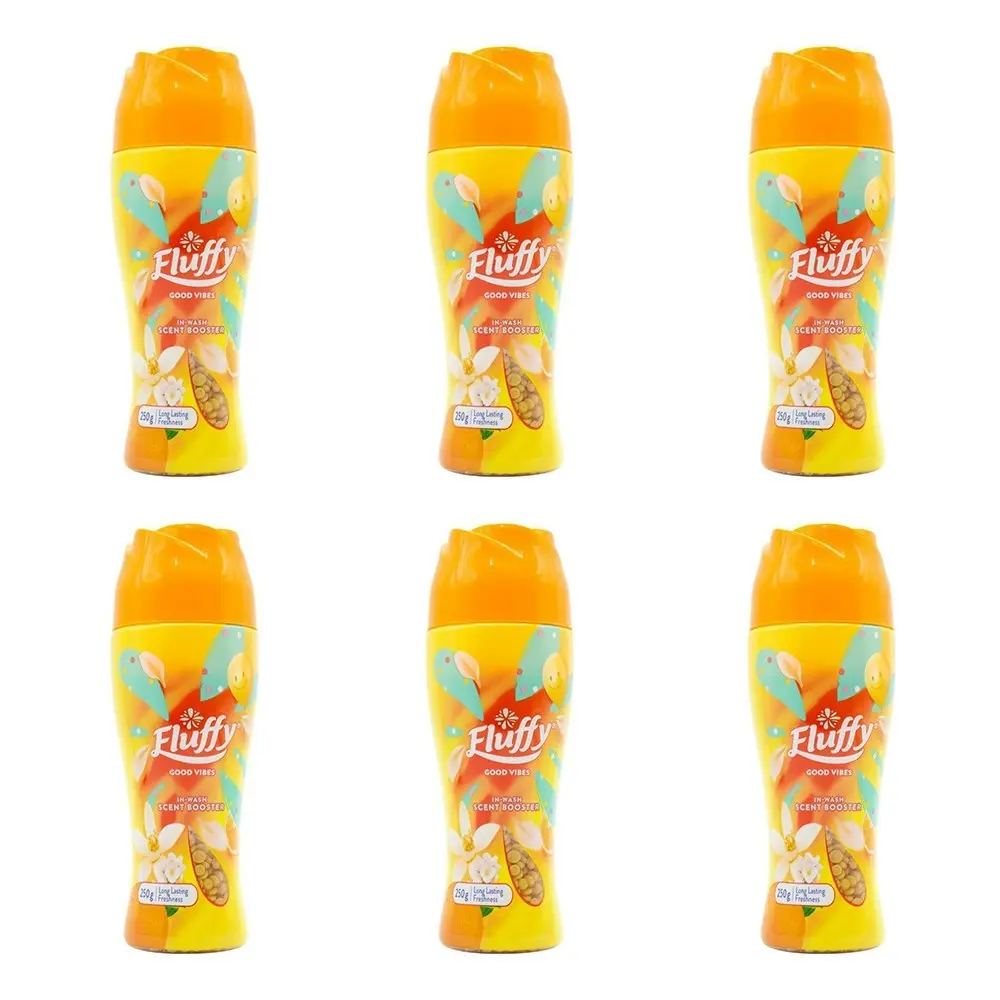 6x Fluffy In-Wash Scent Booster Good Vibes Long-Lasting Laundry Freshness 250g