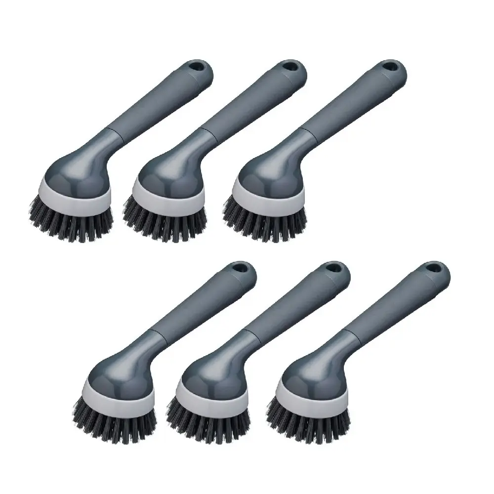 6x MasterCraft Dish Washing Brush Kitchen Non-Stick Cookware Cleaner 20cm Grey