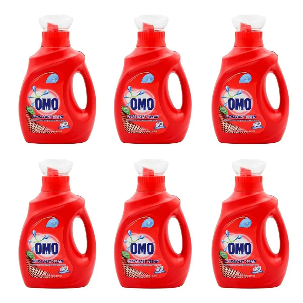 6x Omo Laundry Liquid Detergent Ultra Fast Clean Effective Stain Removal 968ml