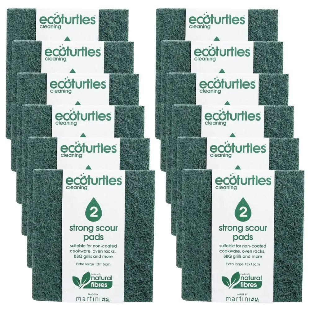 12x 2pc Eco Turtles Super-Resistant Scourer Sponge Pads Home Kitchen/Bathroom