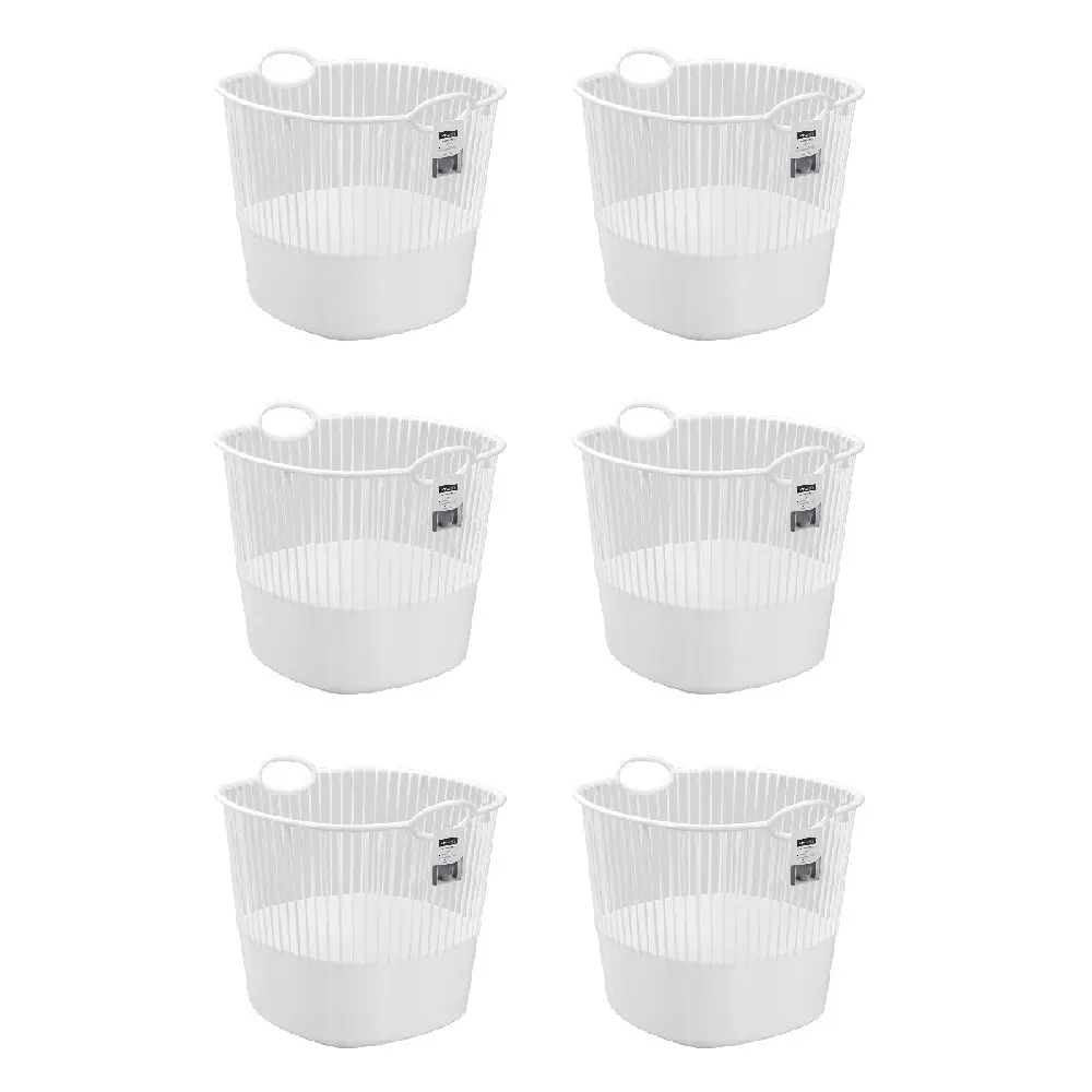 6x 2pc Boxsweden 36L Laundry Tote Clothes Humper/Bin 45x42cm w/ Handle Assorted