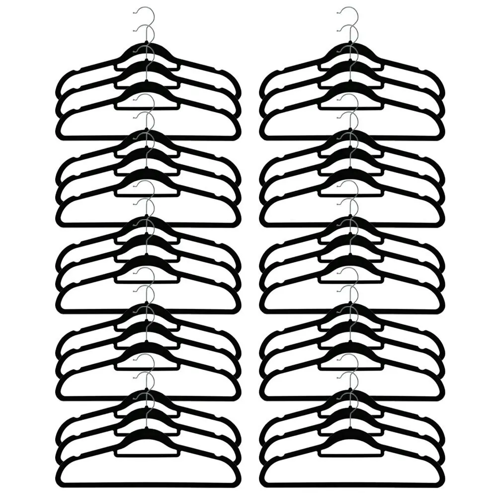 30PK Boxsweden Velvet Hanger/Storage Wardrobe Organiser for Clothes/Shirt Black