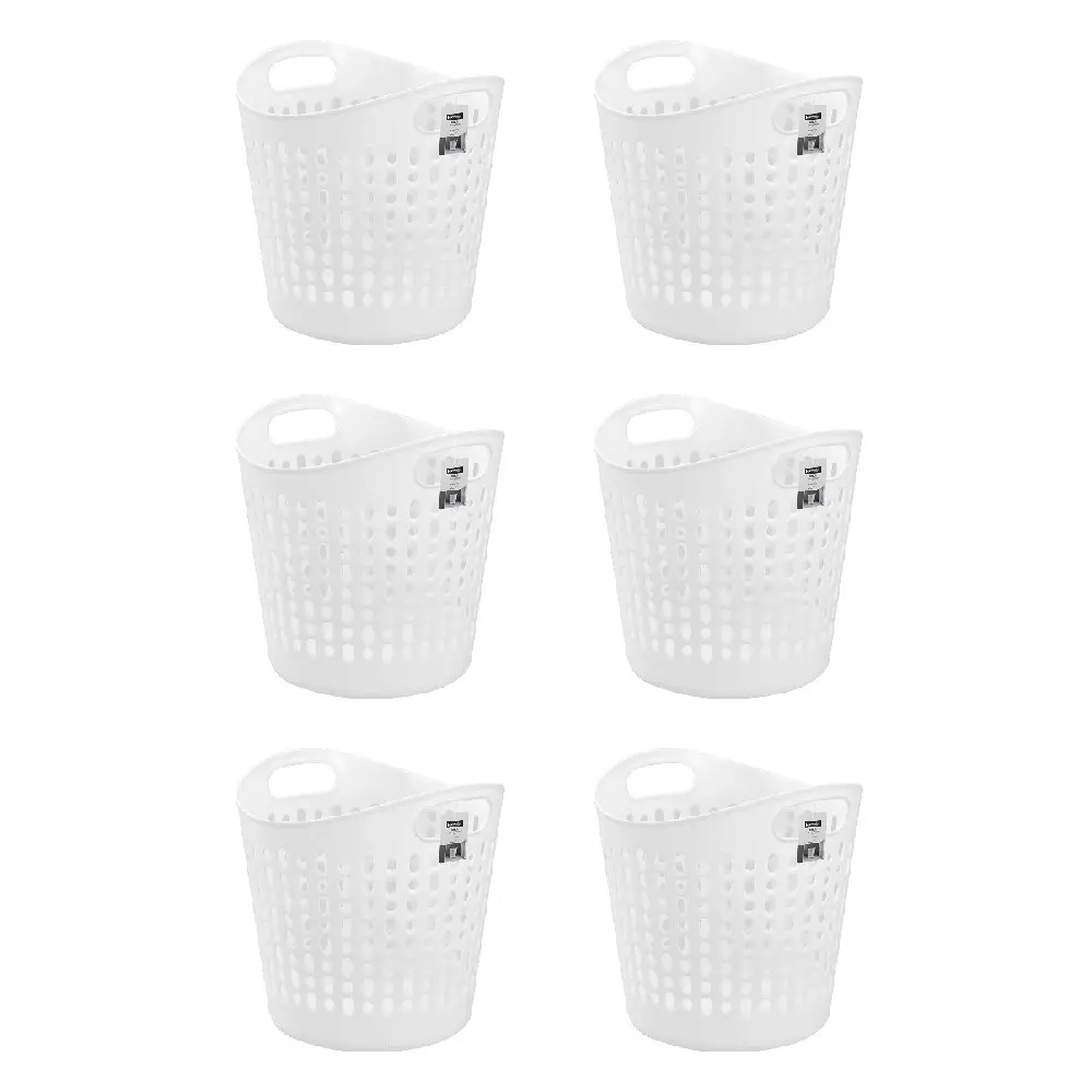 6x 2pc Boxsweden 55L Flexible Laundry Carry Basket Clothes Humper 43x46cm Asstd