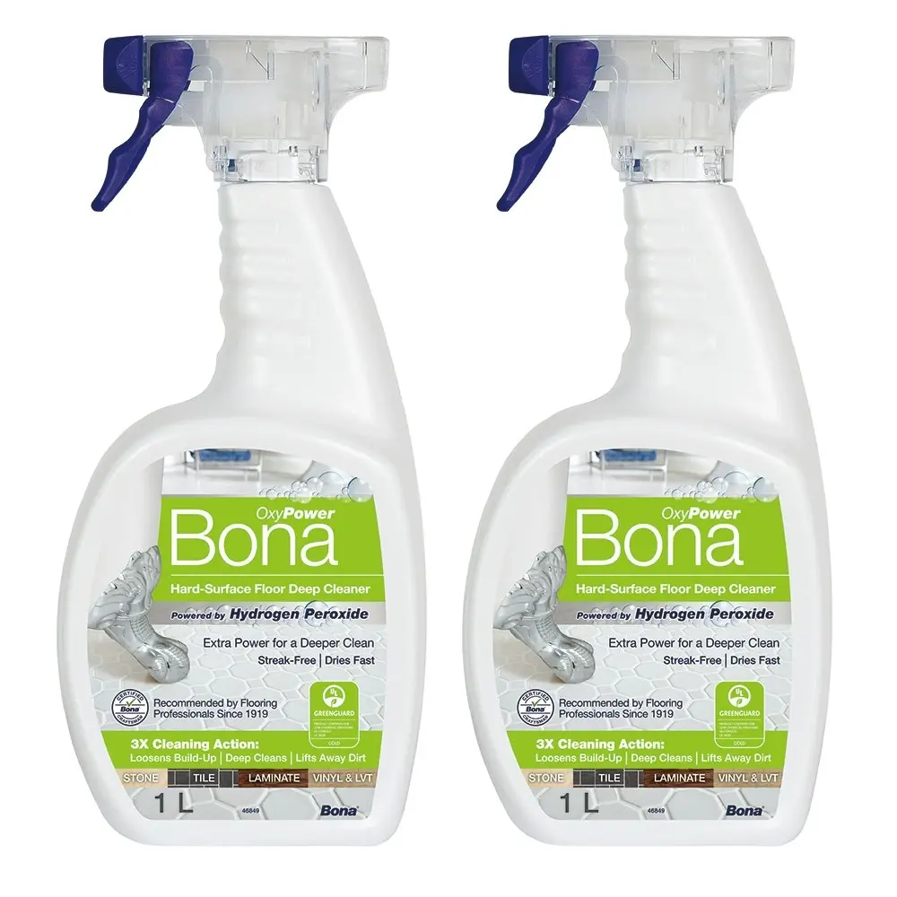 2x Bona 1L Hard Floor/Laminate/Tile Deep Surface Clean Spray w/Hydrogen Peroxide