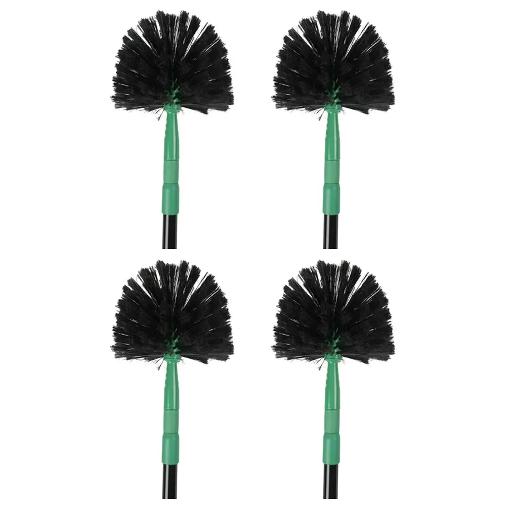 4x Ultimo Cob Web Brush Extendable Handle 1.3M Durable Cleaning Tool 18x95cm Blk